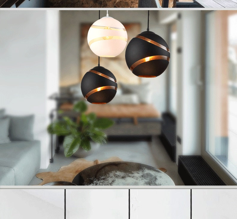 Aviara Nordic Glass Ball Pendant Light E27 Cord For Bedroom | Lersk