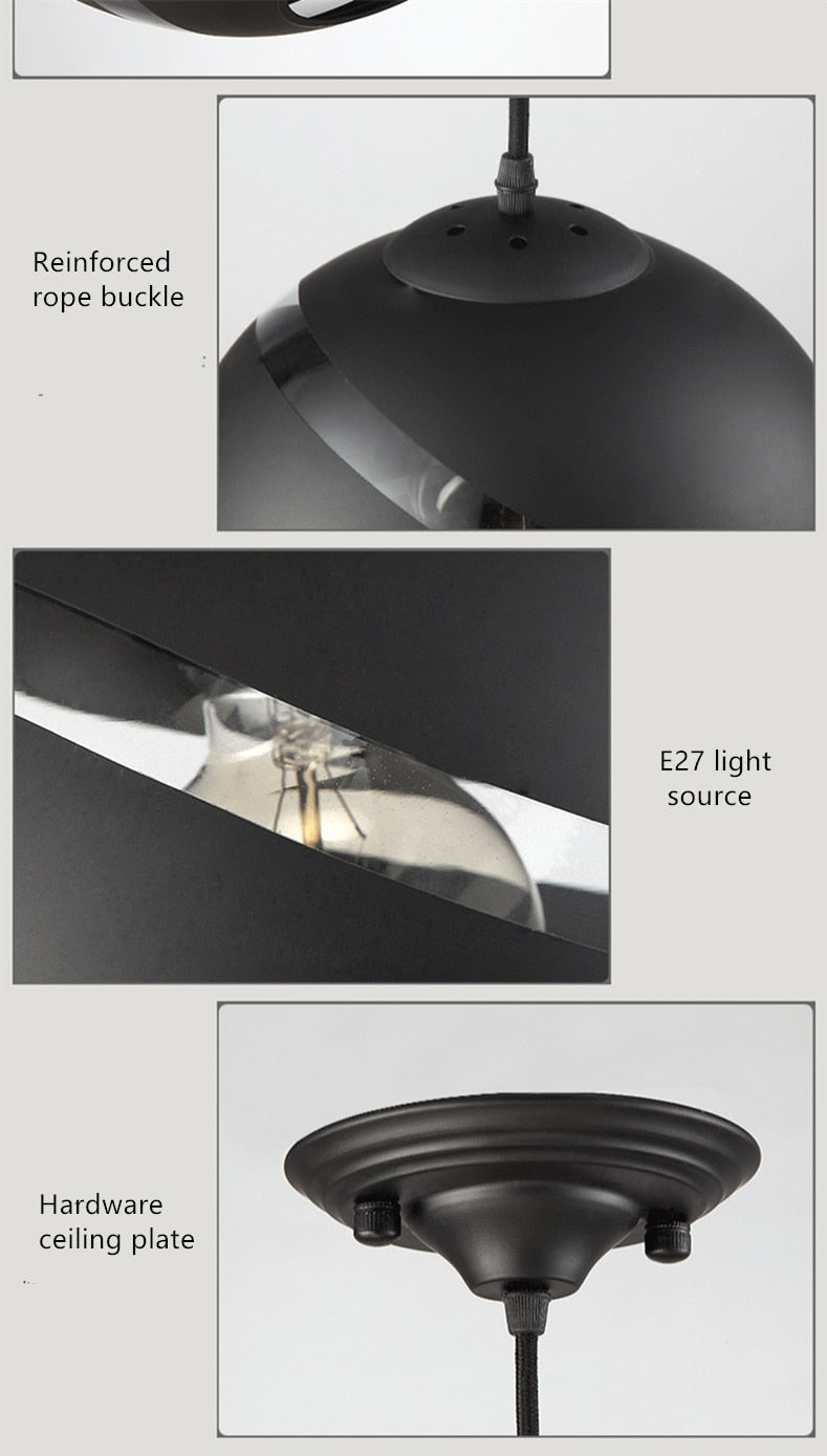 Aviara Nordic Glass Ball Pendant Light E27 Cord For Bedroom | Lersk