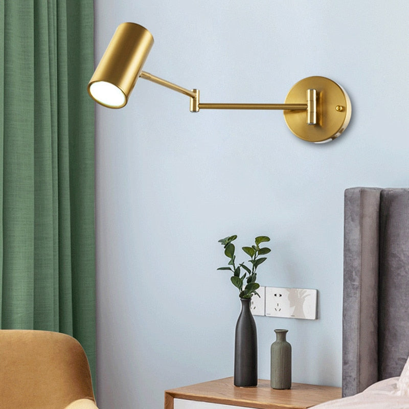 AeroLume Swivel Wall Sconce Iron With Brushed Brass Finish | Lersk