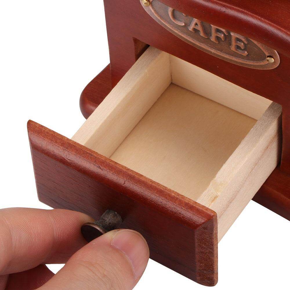 Antique Wooden Manual Coffee Grinder for Freshly Ground Coffee Beans, Classic Kitchen Tool | Lersk