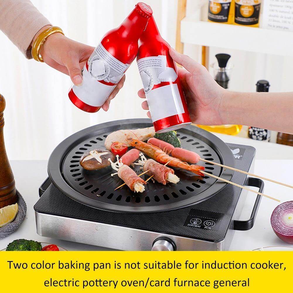 Koreansk bærbar nonstick grillpande til nem udendørs grillning og madlavning på camping | Lersk