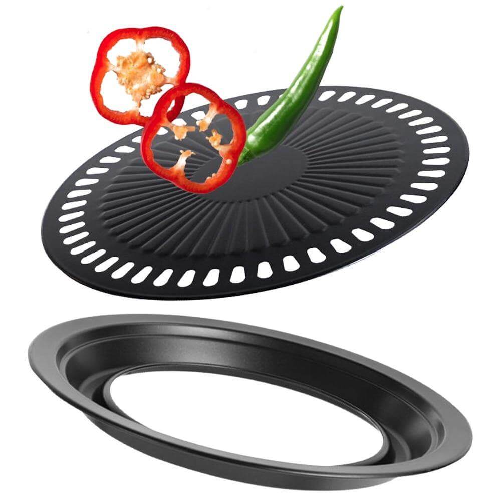 Koreansk bærbar nonstick grillpande til nem udendørs grillning og madlavning på camping | Lersk