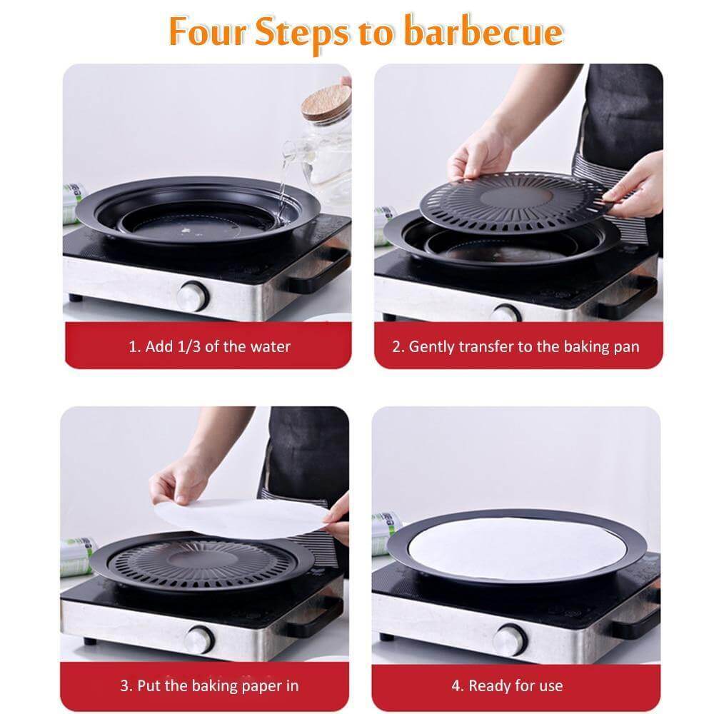 Koreansk bærbar nonstick grillpande til nem udendørs grillning og madlavning på camping | Lersk