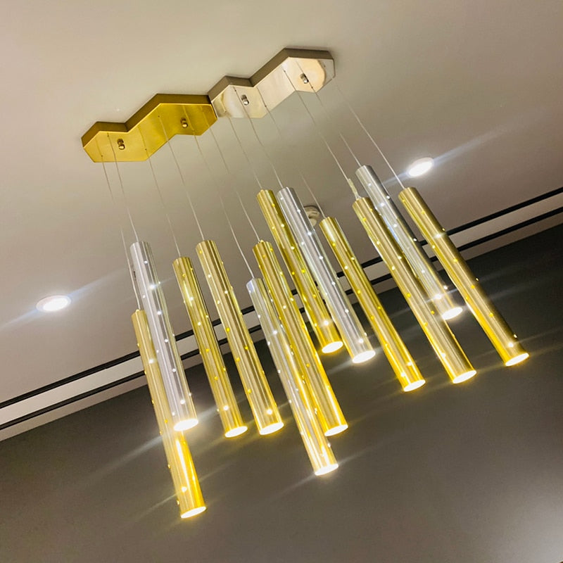 Radiant Elongated Cylindrical Chandelier | Lersk