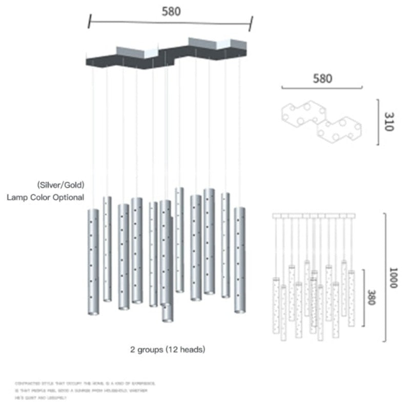 Radiant Elongated Cylindrical Chandelier | Lersk