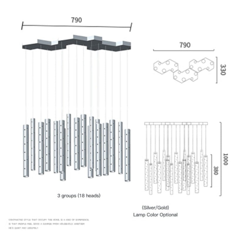 Radiant Elongated Cylindrical Chandelier | Lersk