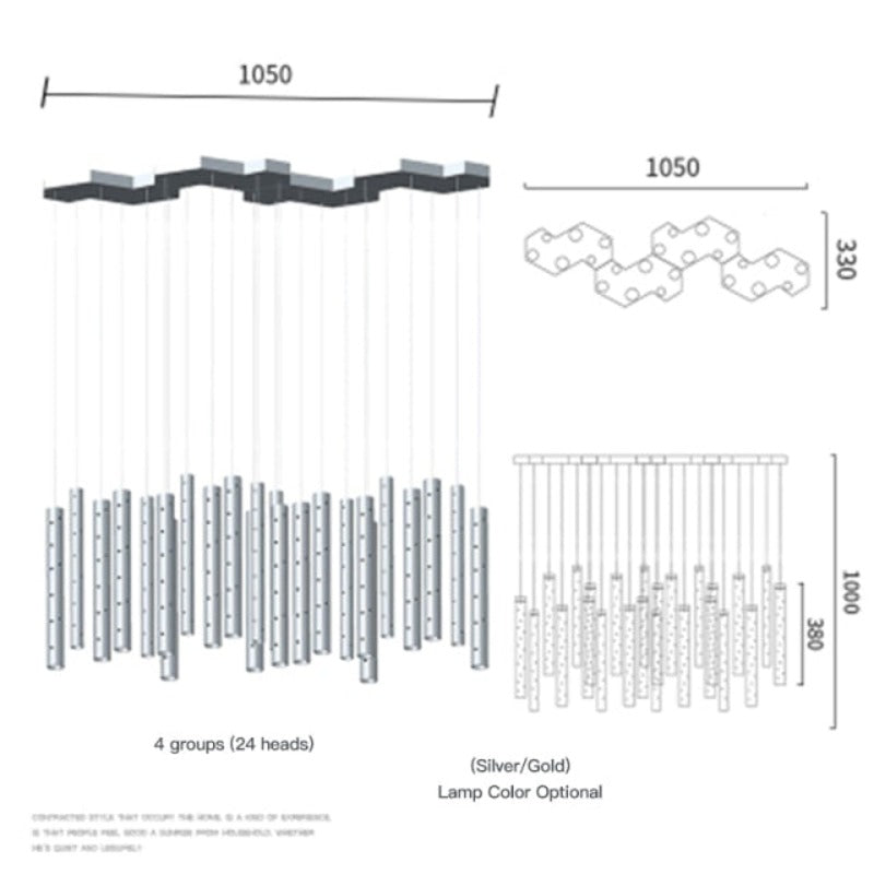 Radiant Elongated Cylindrical Chandelier | Lersk