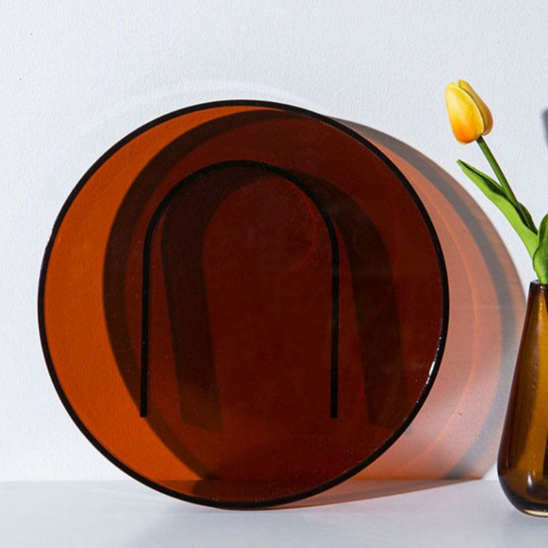 Retro Amber Acrylic Organizer Trays, Round and Rectangular | Lersk