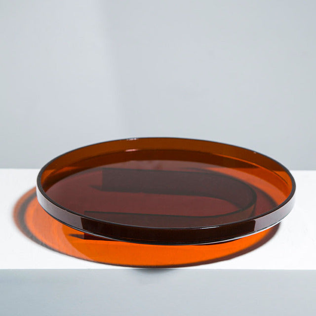 Retro Amber Acrylic Organizer Trays, Round and Rectangular | Lersk