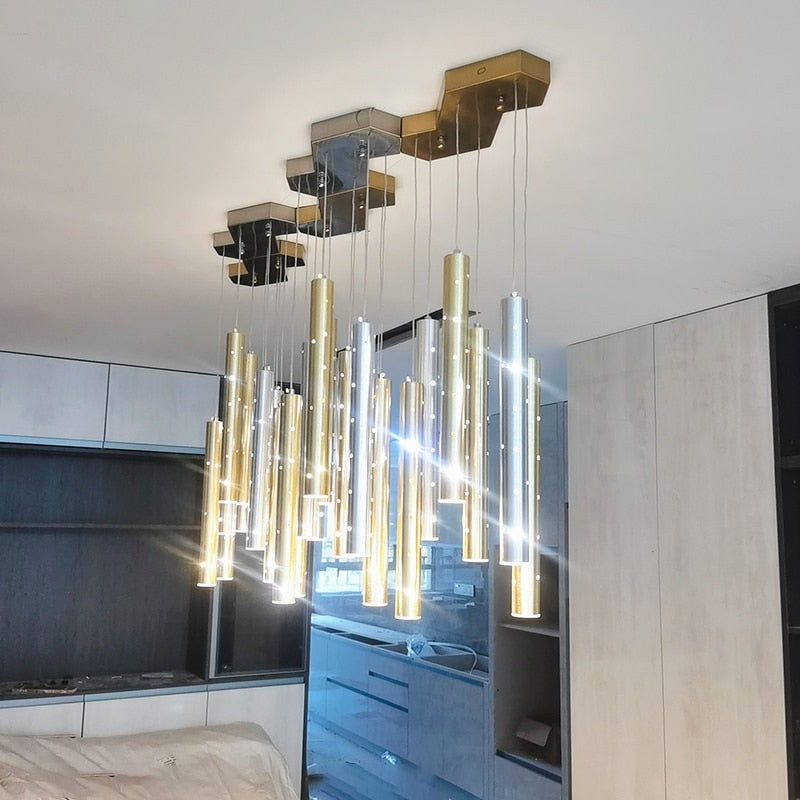Radiant Elongated Cylindrical Chandelier | Lersk