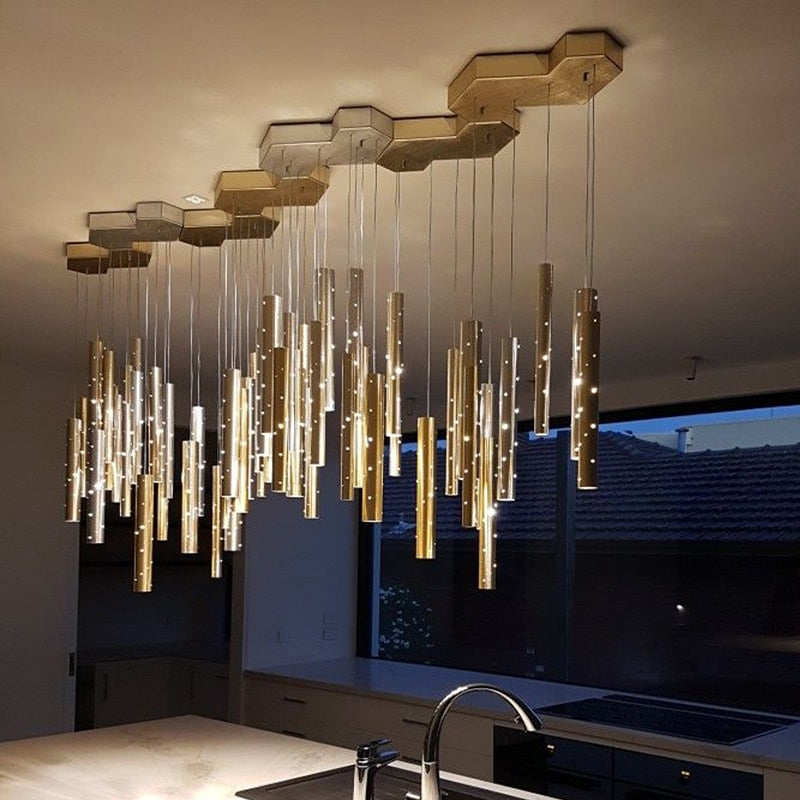 Radiant Elongated Cylindrical Chandelier | Lersk