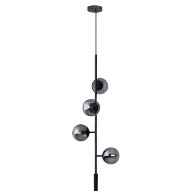Solara Six-Sphere Amber Glass Pendant Light with Gold Rods | Lersk