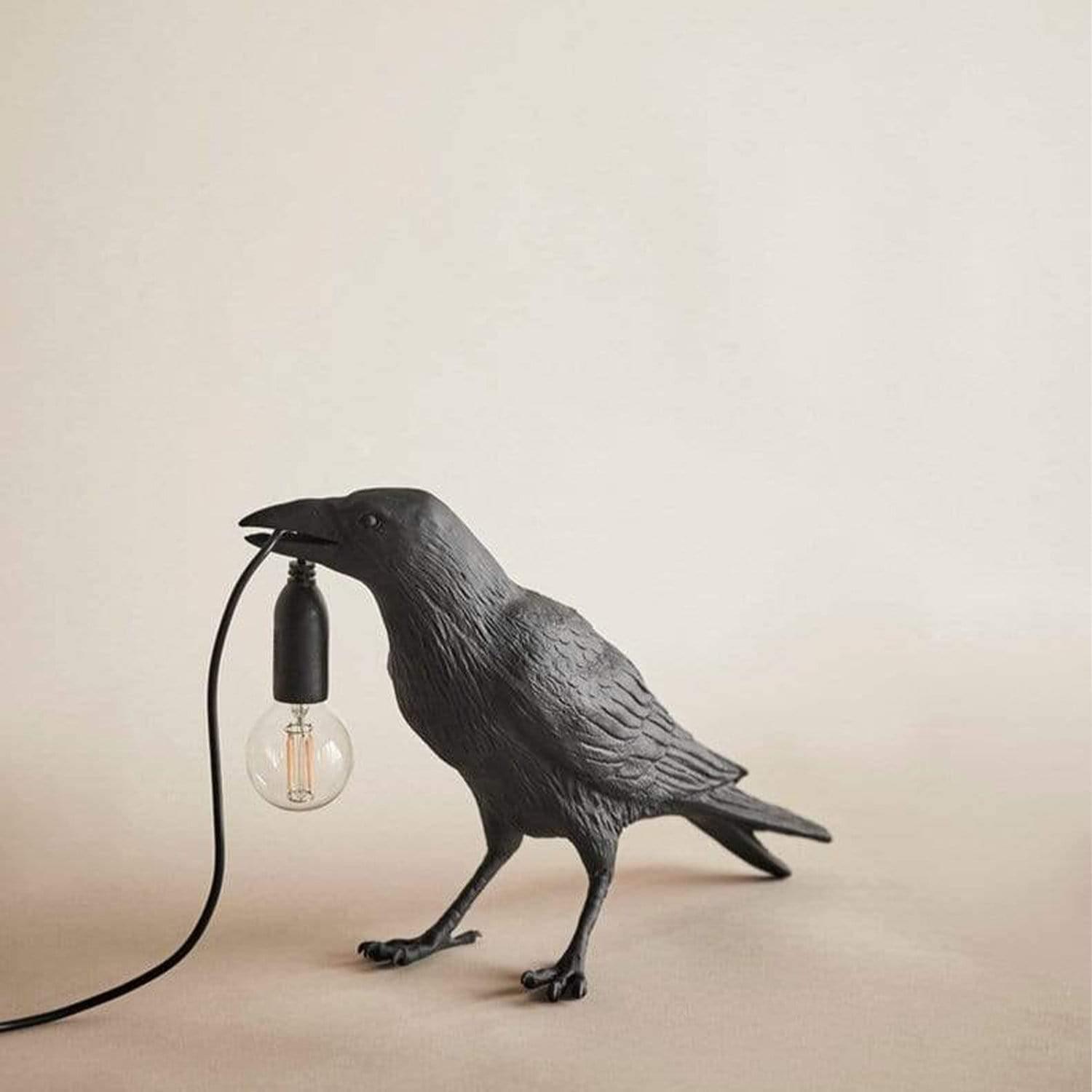 Rookhaven Whimsical Raven Bird Table Lamp for Living Room | Lersk