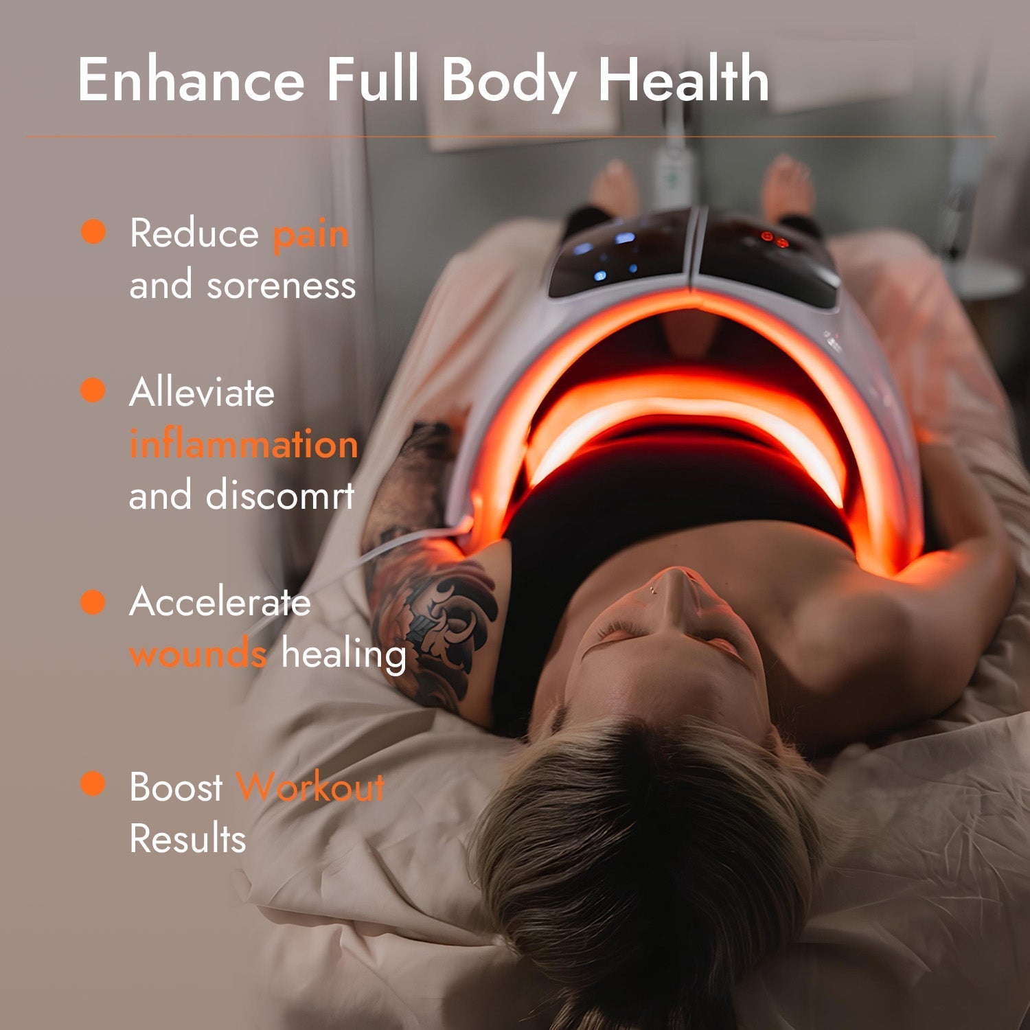 LED Light Therapy Device | 7-Wavelength LED Light Therapy Device for Face & Body | Lersk
