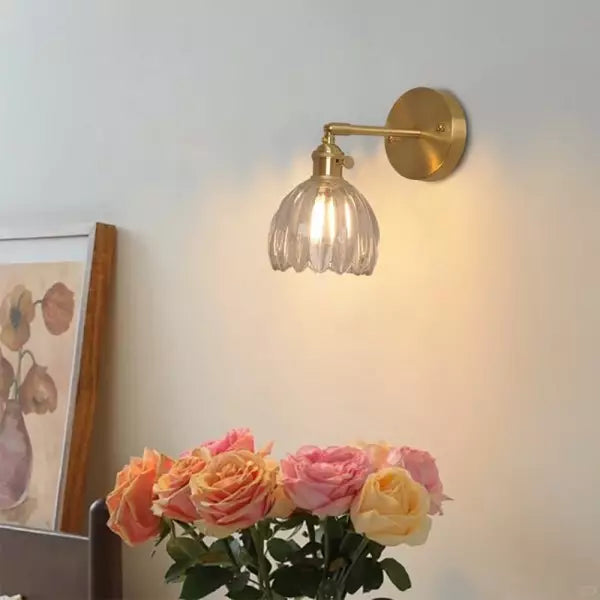 Blossom Tulip Glass Wall Light With Warm Vintage Glow | Lersk