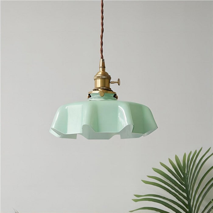 Elora Cream Floral Glass Pendant Light For Living & Dining | Lersk