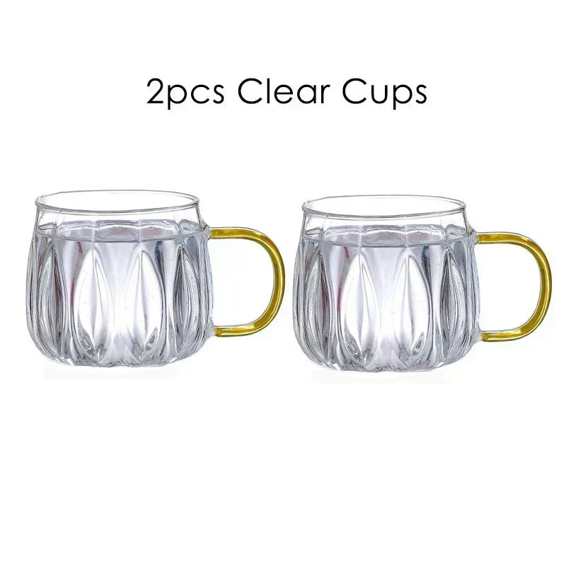 Glass Pitcher Set With Stainless Lid And Cups For Hot Or Cold Drinks