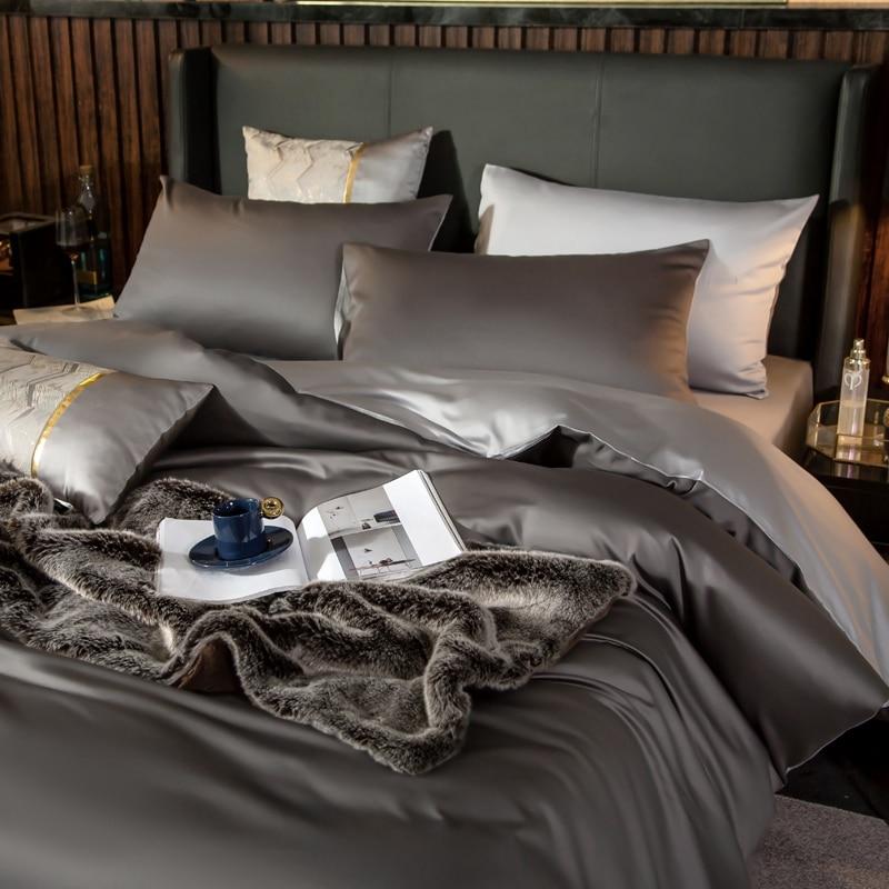 طقم غطاء لحاف من القطن المصري قابل للعكس من Roomie Design بدرجة نعومة 600 خيط لغرف النوم الأنيقة | Lersk
