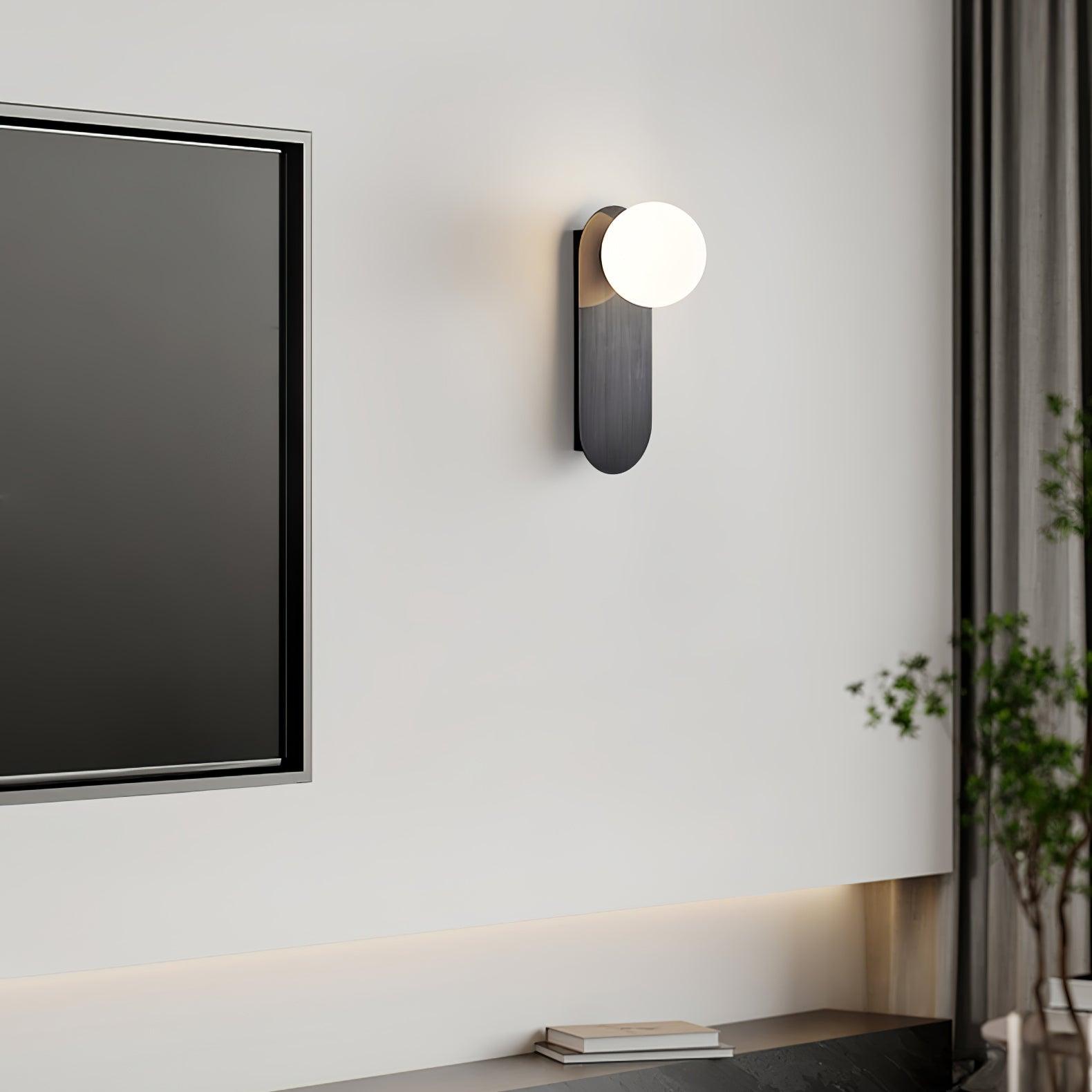 Aurel Flat Base Globe Sconce Modern Round Light Fixture | Lersk
