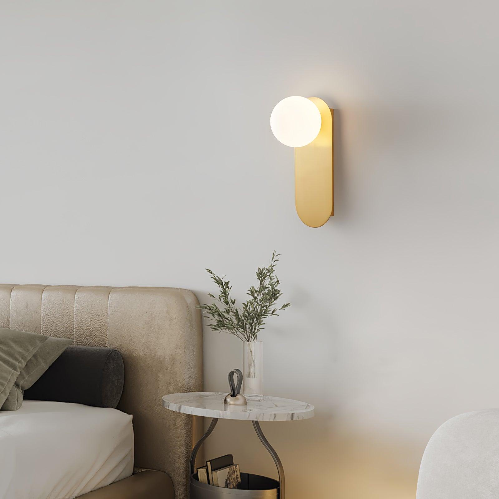 Aurel Flat Base Globe Sconce Modern Round Light Fixture | Lersk