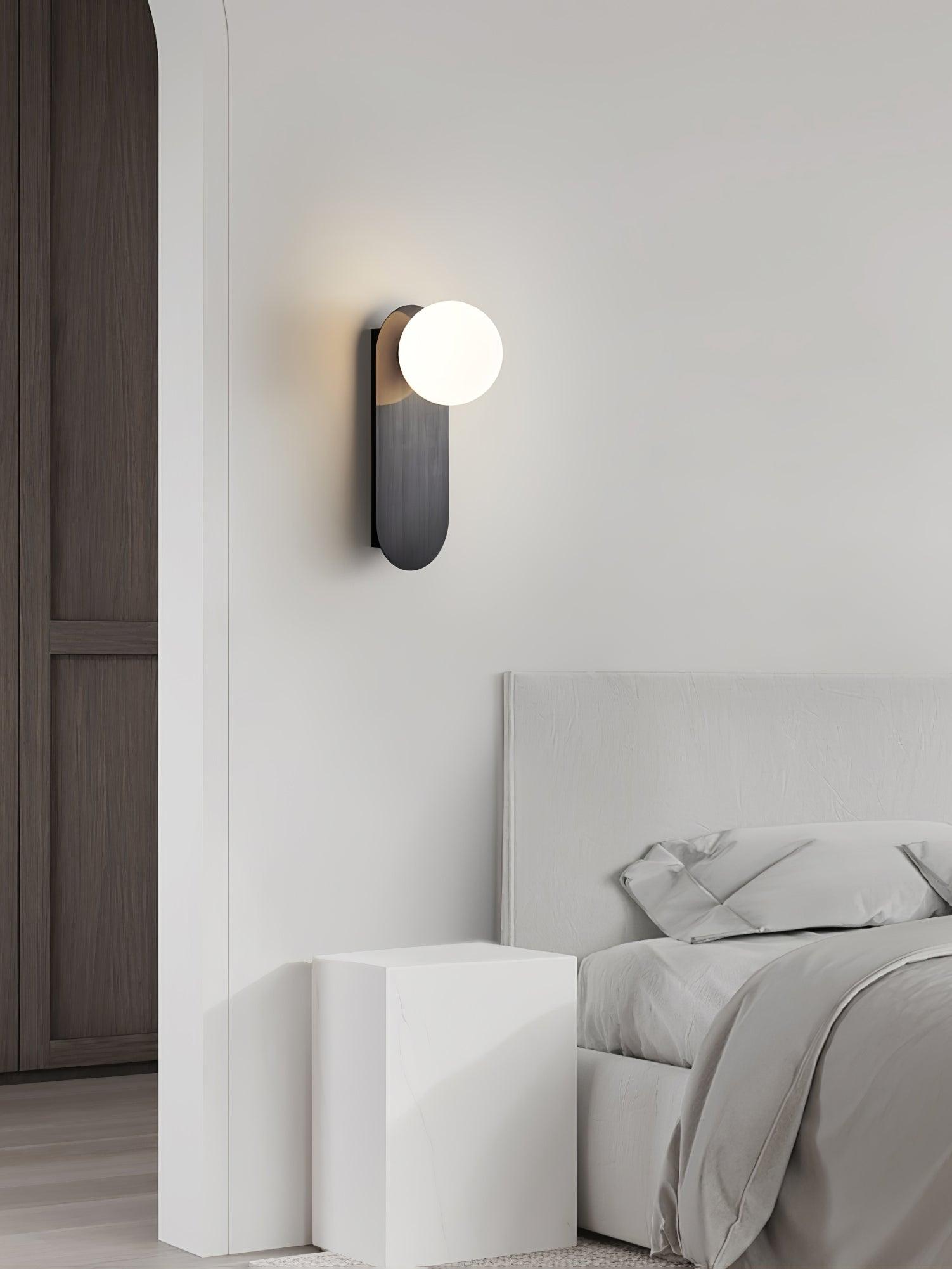 Aurel Flat Base Globe Sconce Modern Round Light Fixture | Lersk