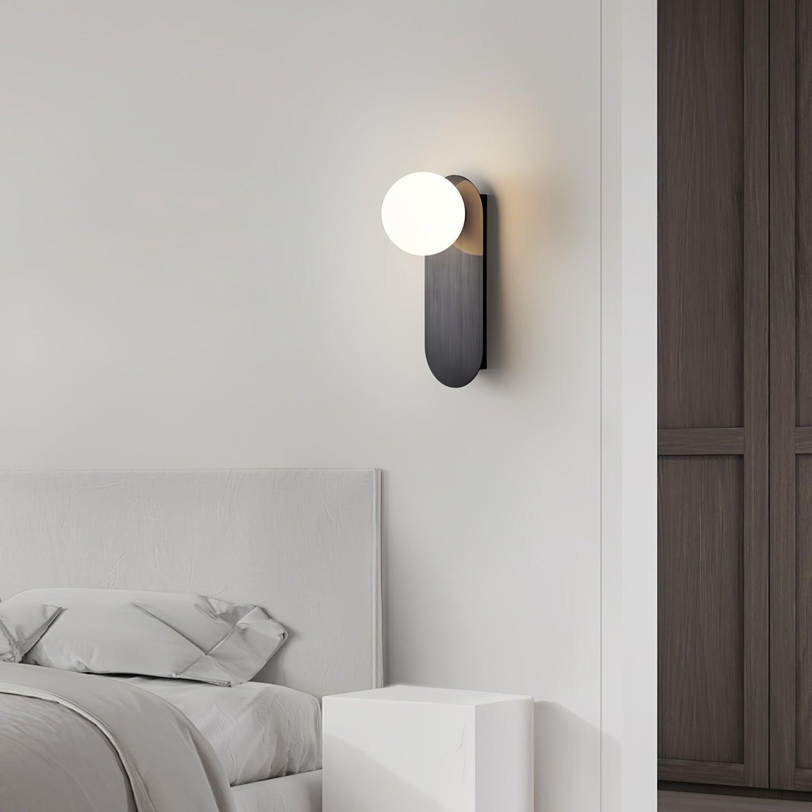 Aurel Flat Base Globe Sconce Modern Round Light Fixture | Lersk