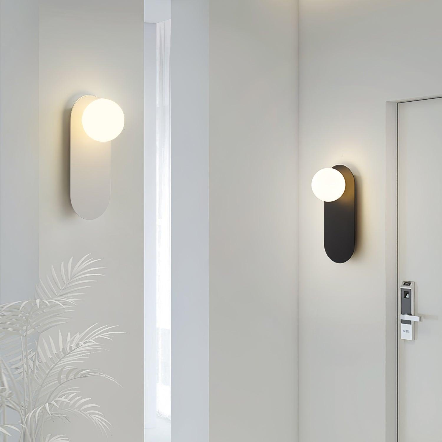 Aurel Flat Base Globe Sconce Modern Round Light Fixture | Lersk