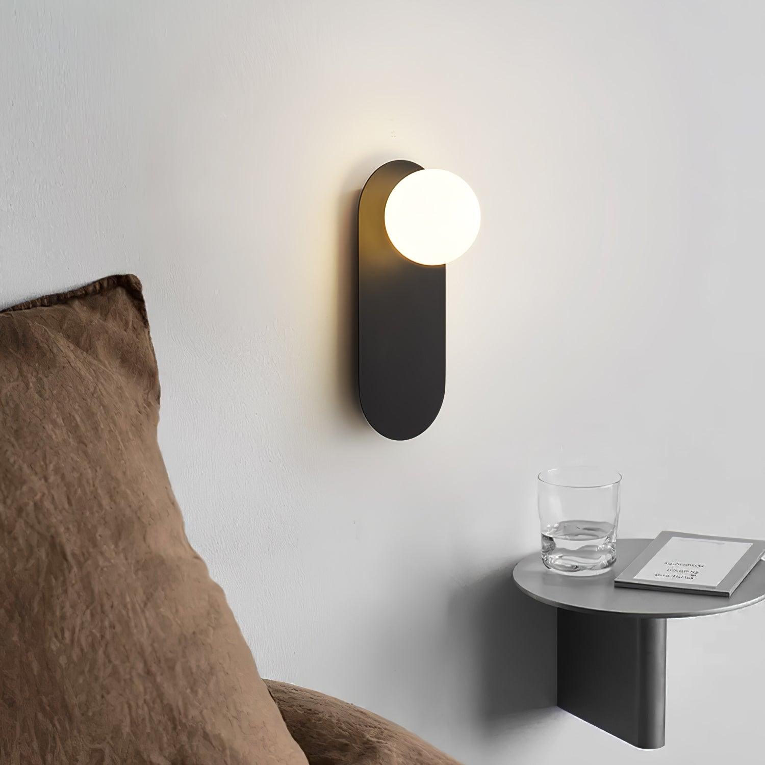 Aurel Flat Base Globe Sconce Modern Round Light Fixture | Lersk
