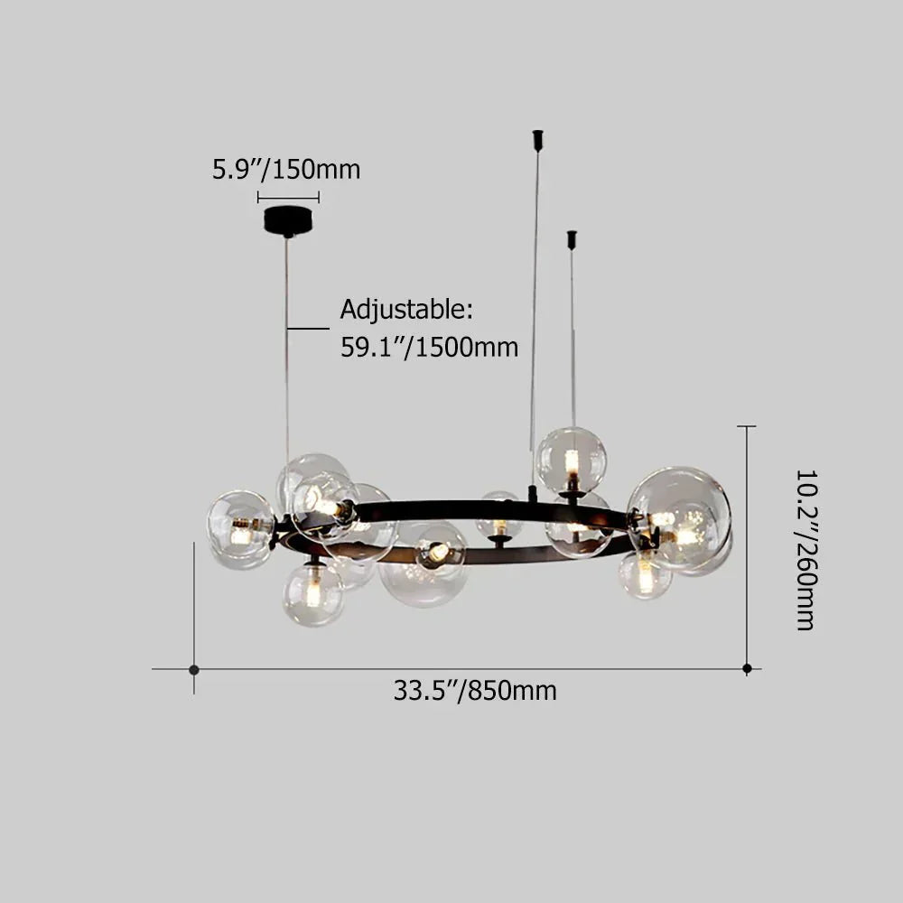 Lustre en cristal Elara avec éclat scintillant en couches | Lersk