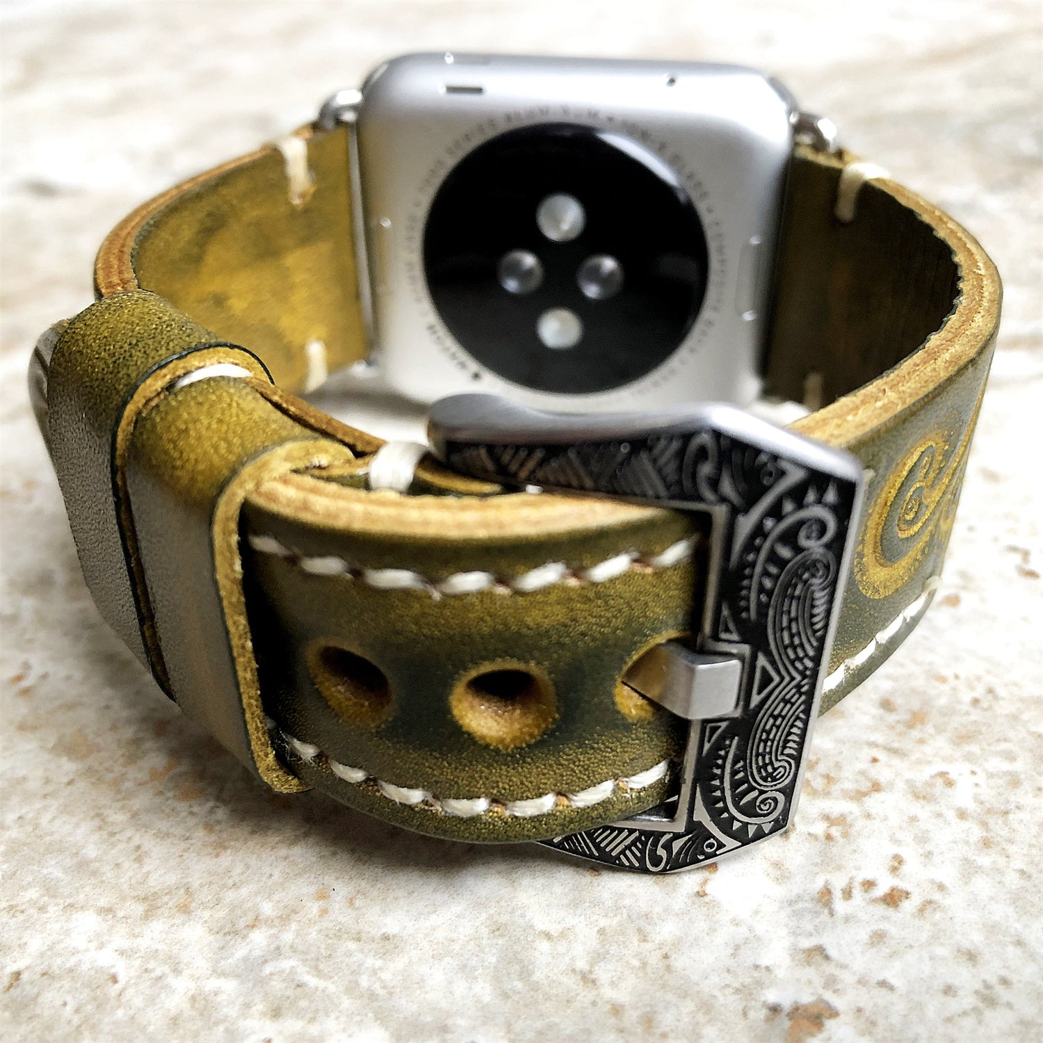 Sera Hand-Engraved Embossed Leather Band for Apple Watch | Lersk