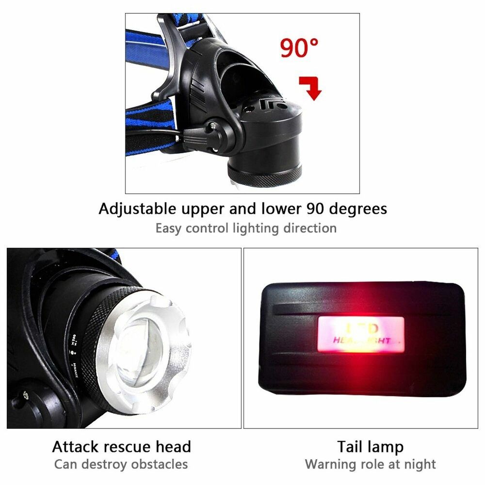 NovaPeak 990000LM Dobíjecí LED čelovka s zoomem Taktická | Lersk