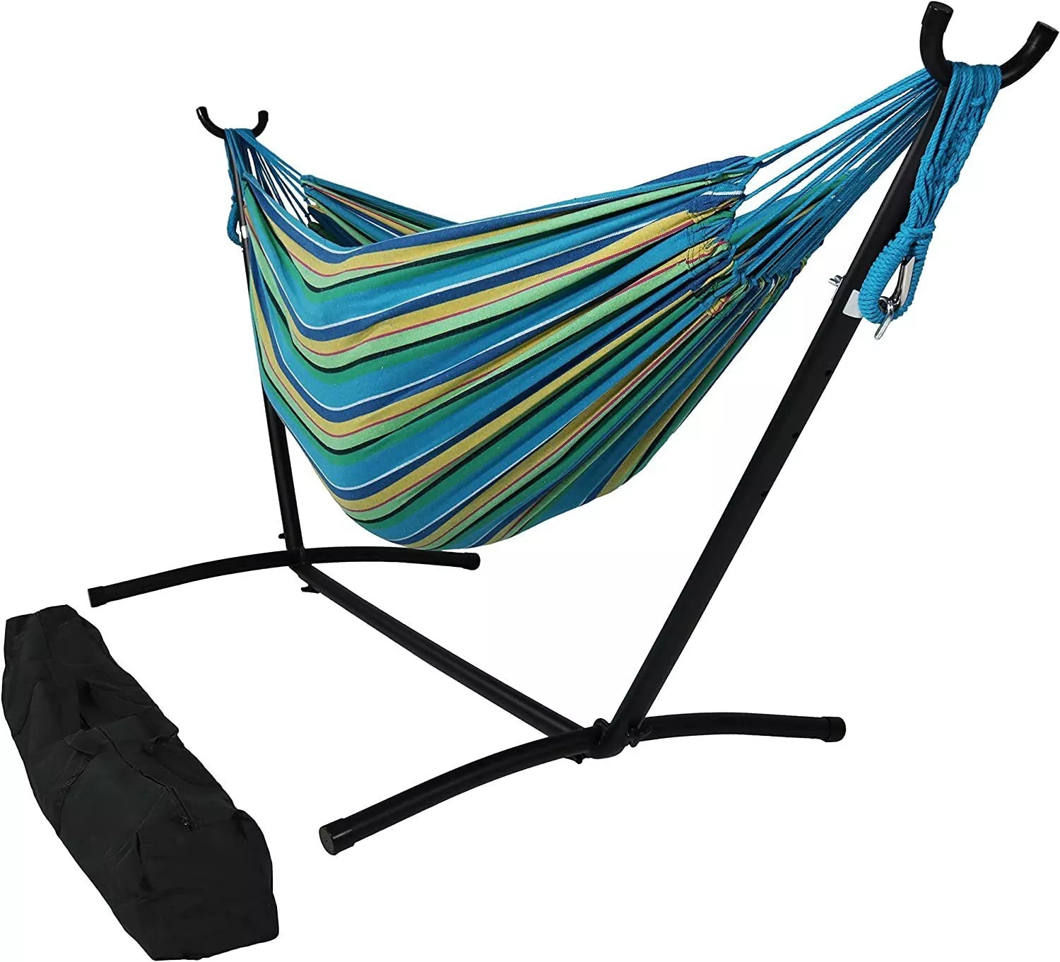 Two Person Hammock With Stand Premium Canvas For Couples Outdoor Relaxation | Lersk
