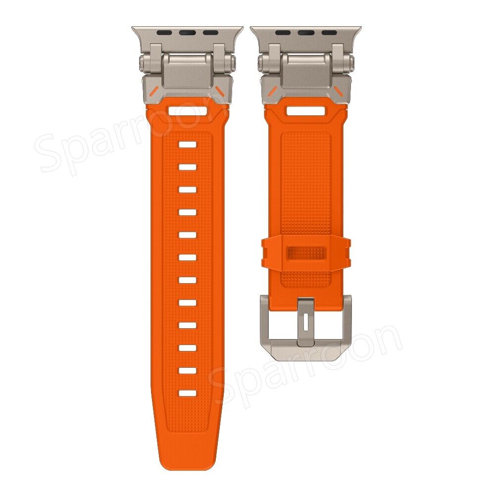 Capa Rovelo Metal Ultra com Banda Tática de Borracha Fluoro para Apple Watch 9 8 7 6 5 4 SE | Lersk