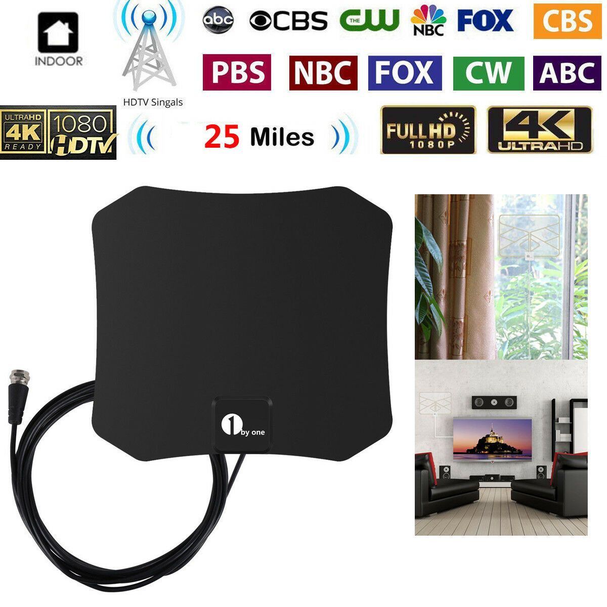 NovaLeaf Indoor 4K HDTV satelitní anténa s vysokým ziskem Pro pro uživatele bez kabelové televize | Lersk