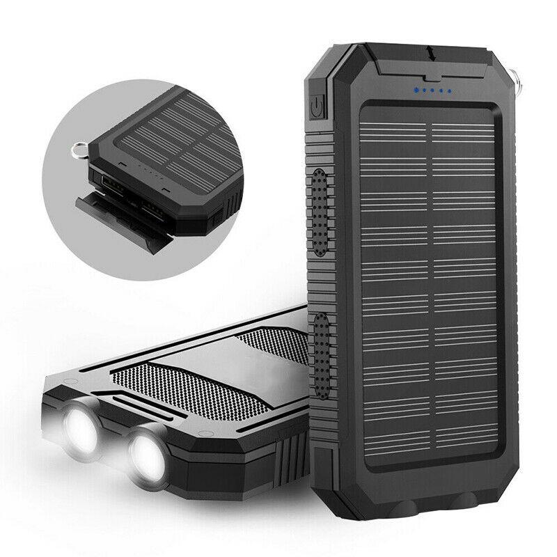 SolaraGuard 50000mAh solcelle-powerbank til udendørs brug, vandtæt med dobbelte USB-porte | Lersk