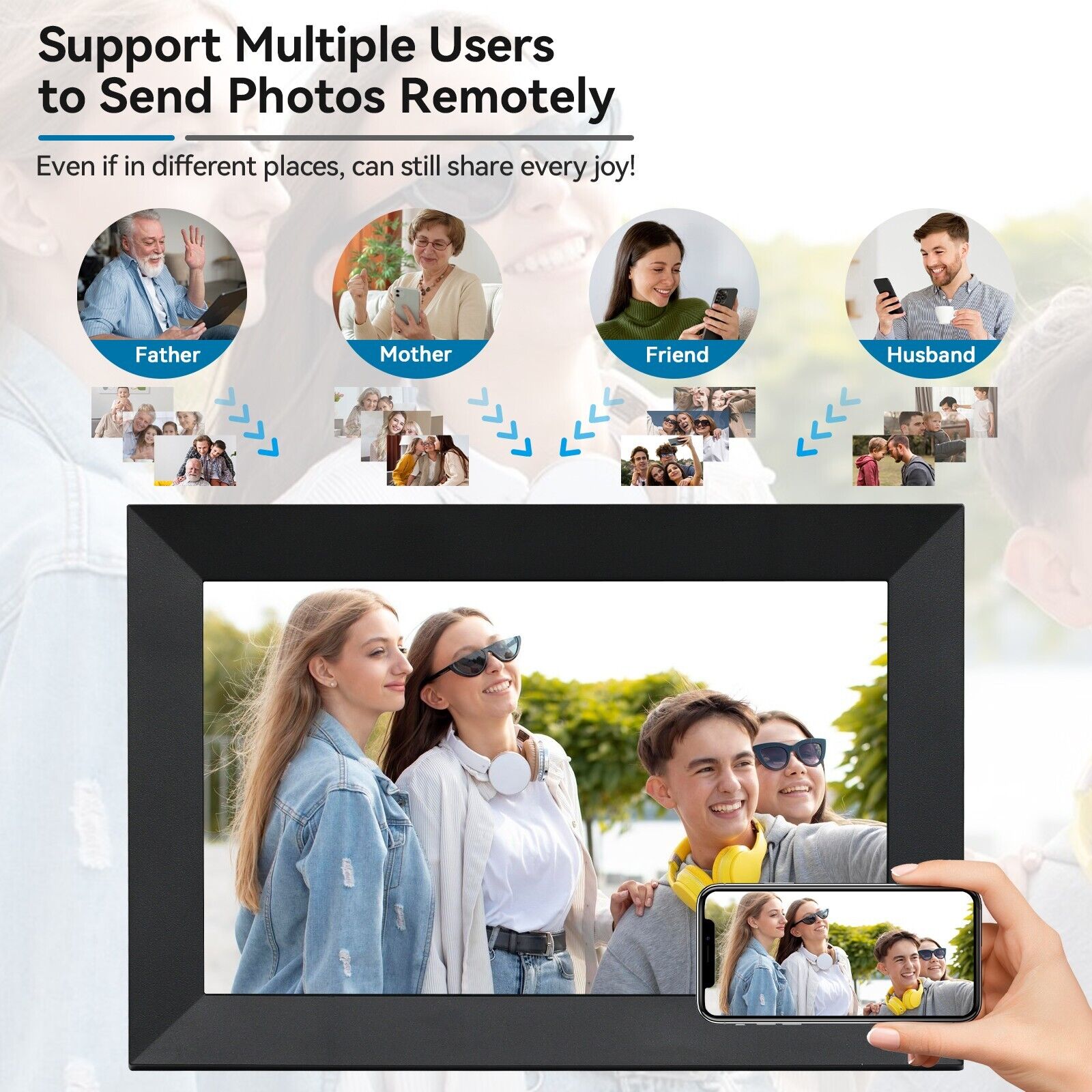 10.1-Inch WiFi Photo Frame 1080P Touch Screen For Families | Lersk
