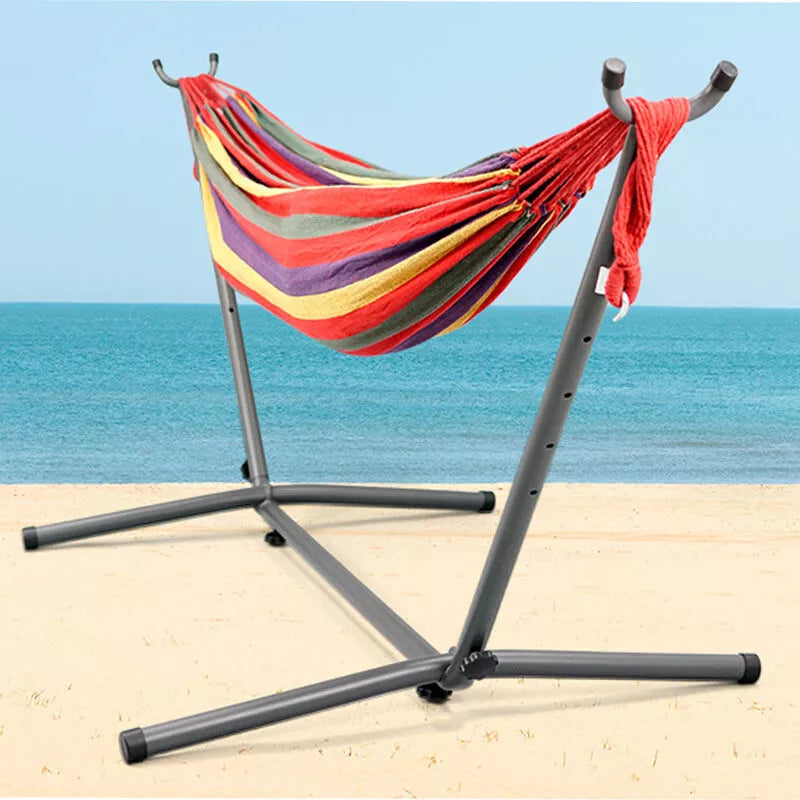 Two Person Hammock With Stand Premium Canvas For Couples Outdoor Relaxation | Lersk