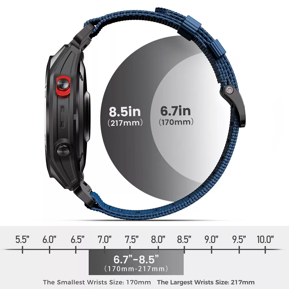 Rivaro Tactical Outdoor Nylon Watch Strap For Garmin Fenix 6X, 6 Pro, 8, 7, 7X, 5, 5X Plus | Lersk