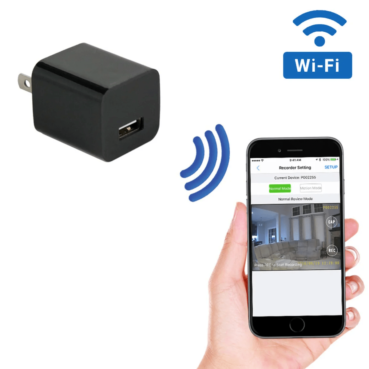 Averra 1080P Wi‑Fi Streaming USB Wall Charger Camera With Motion-Activated Recording | Lersk