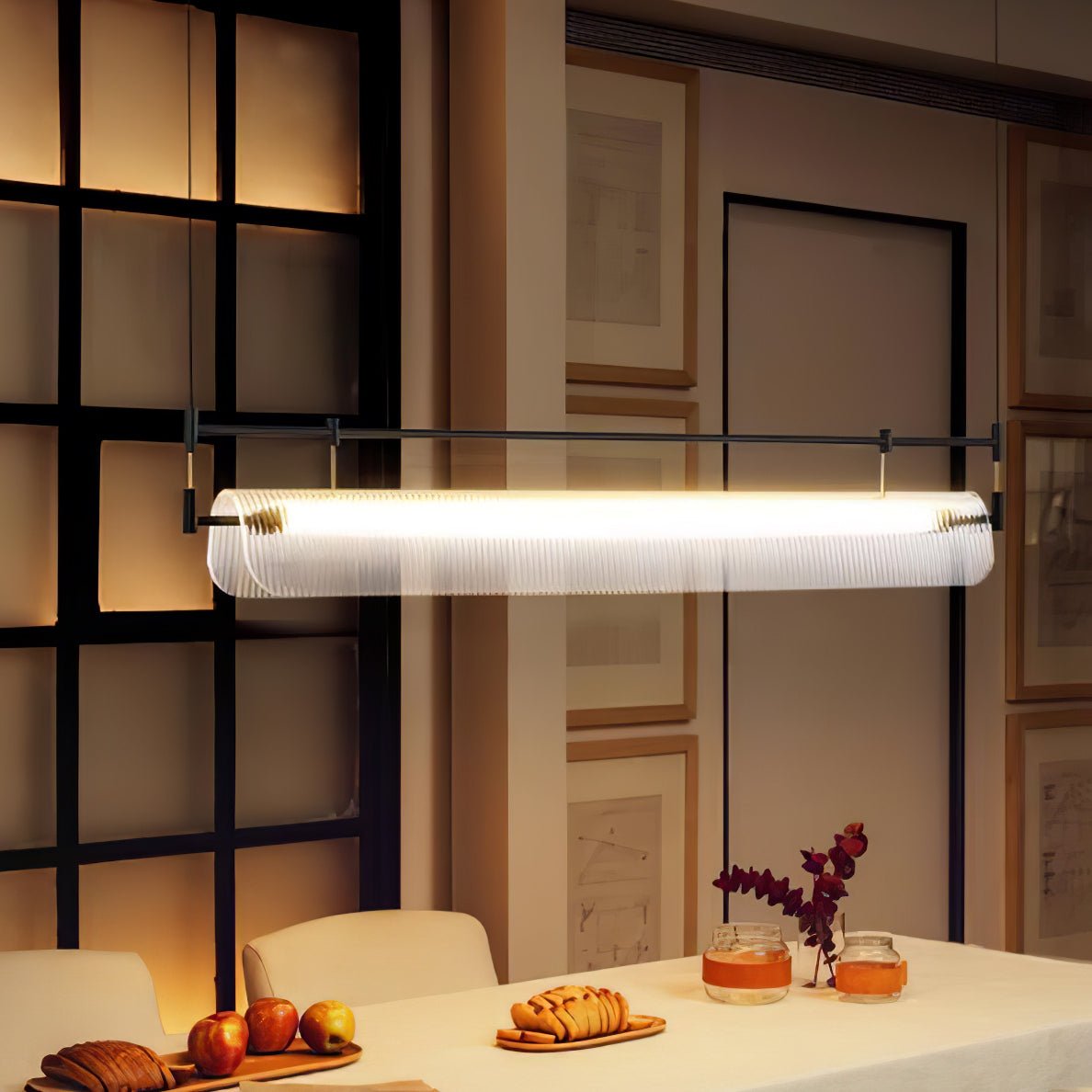 NovaLine Linear Strip Chandelier in Modern Metal Finish | Lersk