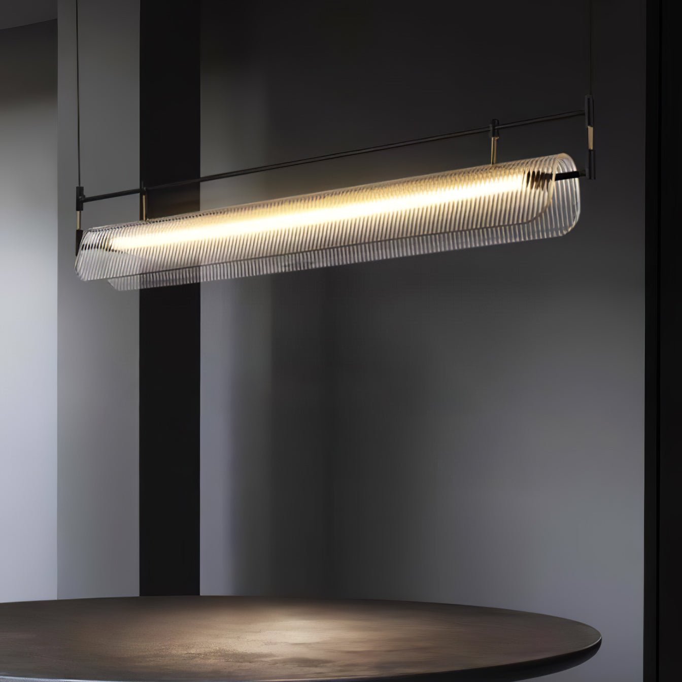 NovaLine Linear Strip Chandelier in Modern Metal Finish | Lersk