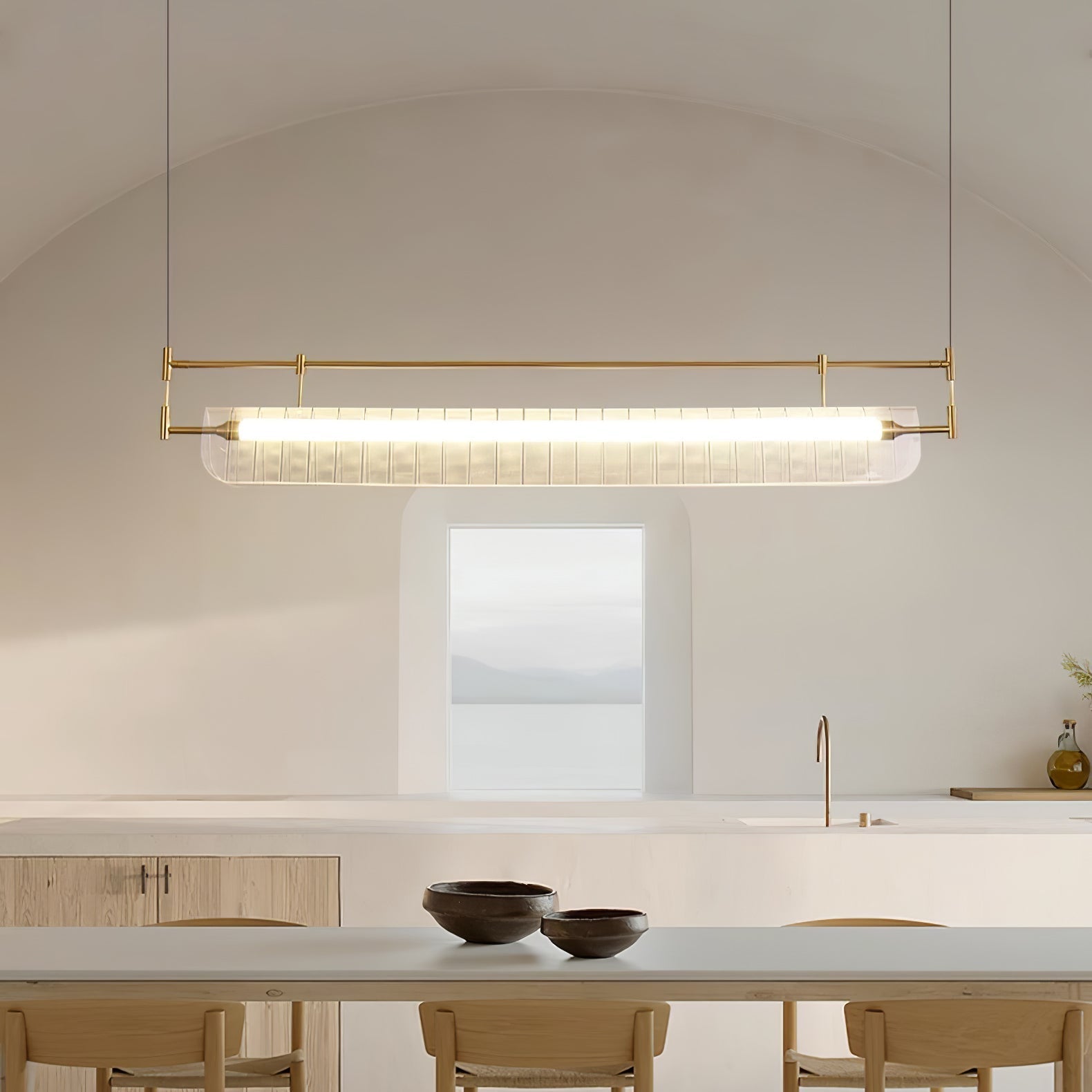 NovaLine Linear Strip Chandelier in Modern Metal Finish | Lersk