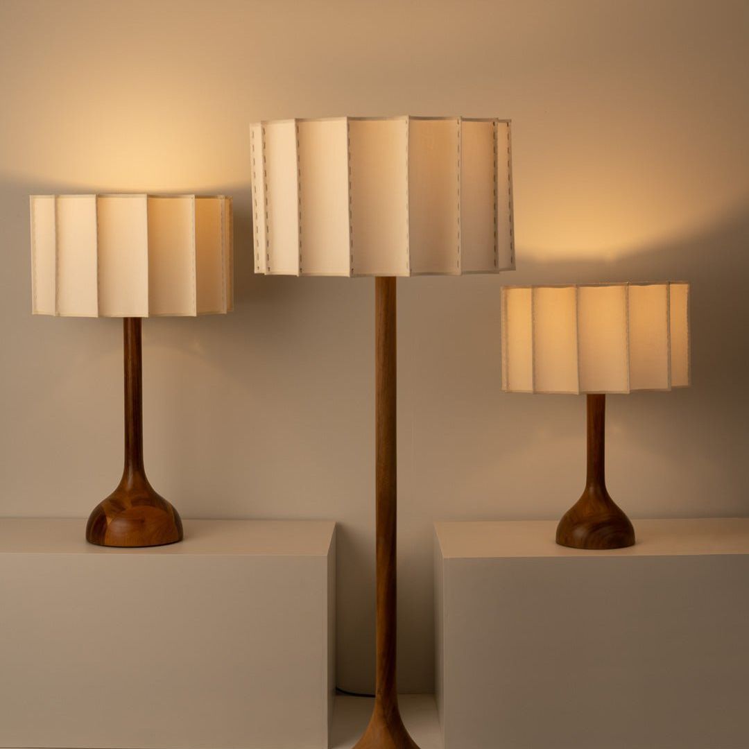 Astraeon Solid Wood Table & Floor Lamp with LED E27 | Lersk