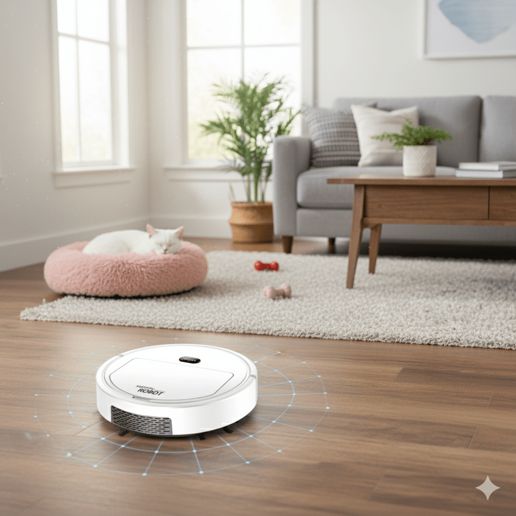 مكنسة روبوت ذكية SILENTDUST مع تنظيف هادئ جداً وترشيح HEPA للاستخدام المنزلي | Lersk