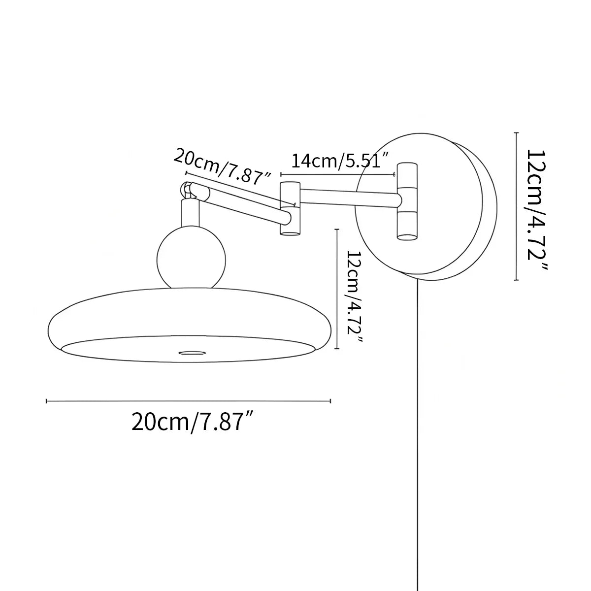 Lámpara de pared con brazo ajustable y enchufe Lola | Lersk