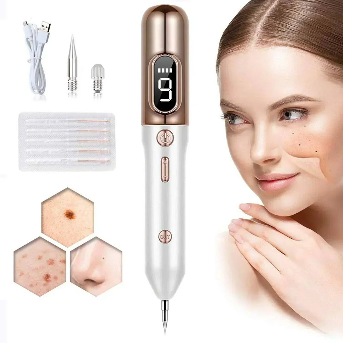 NovaDerm Skin Pen for Skin Tags, Moles and Warts 9 Levels