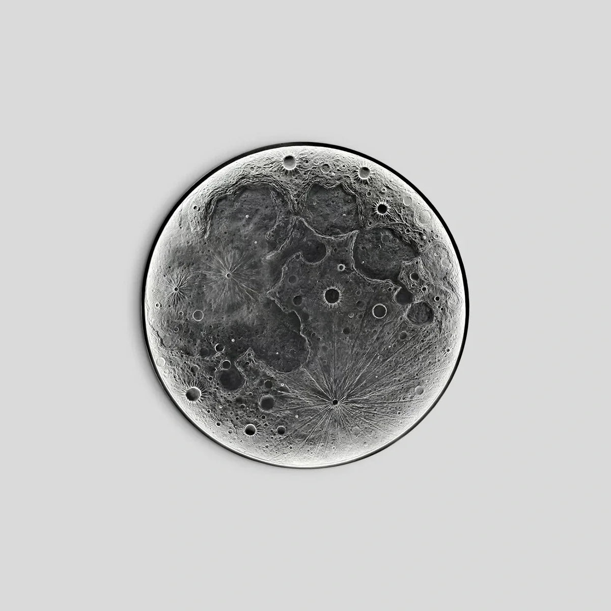 Lámpara de pared decorativa con relieve 3D de la luna | Lersk