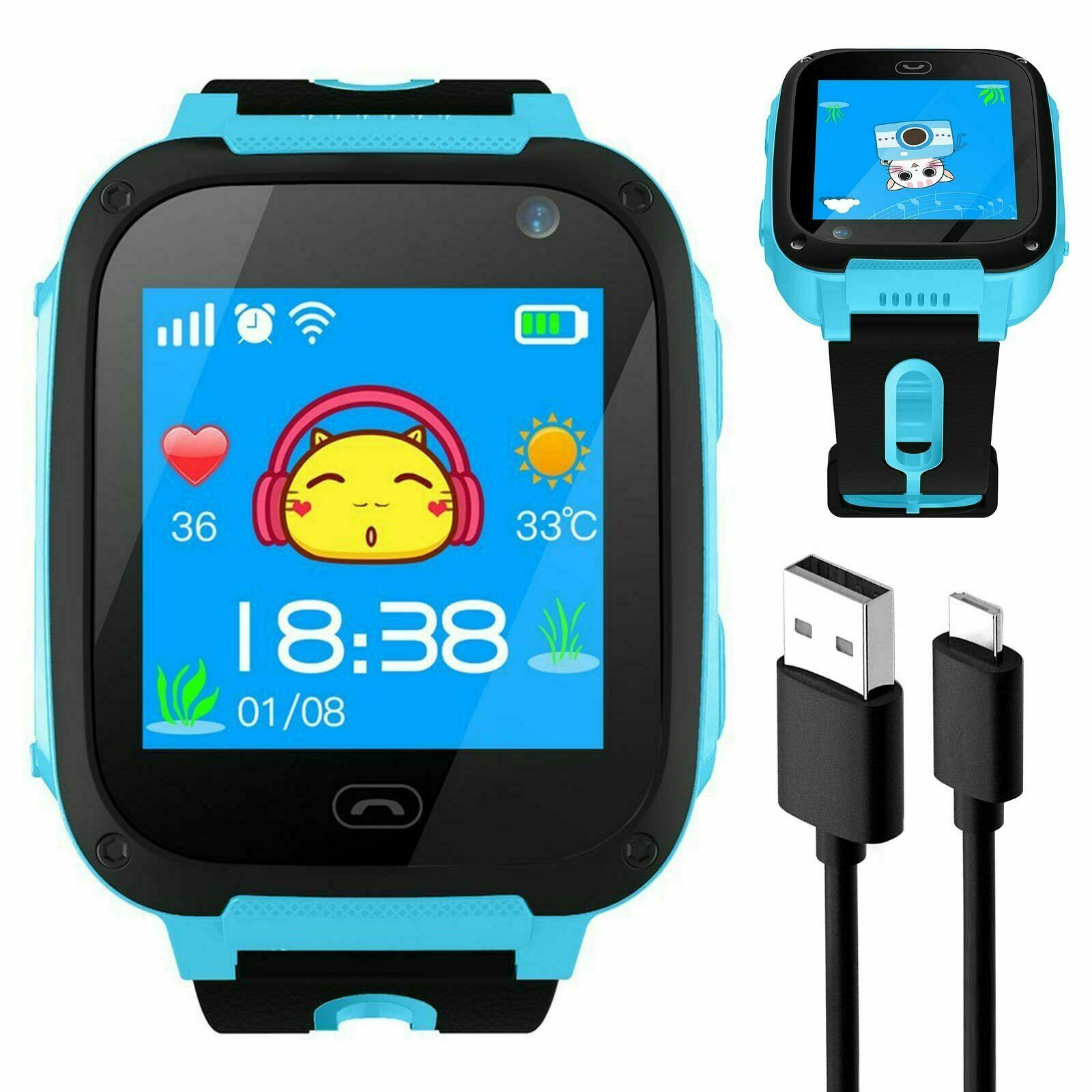 ساعة ذكية نيكساكيدز GSM GPS للأولاد والبنات مع شريحة اتصال وزر الطوارئ | ليرسك