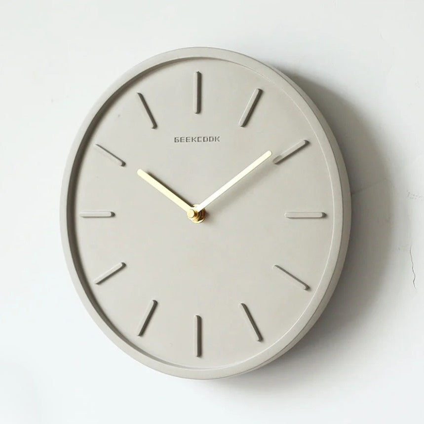 Fjordline Nordic Cement Wall Clock With Metal Pendant | Lersk