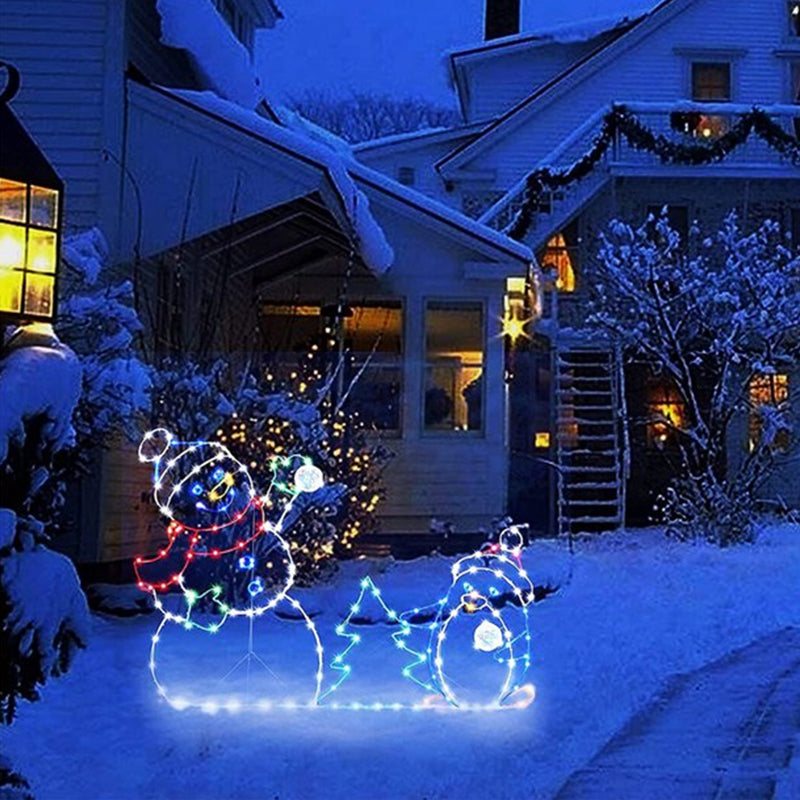 Animoitu LED-lumipallotaisteluvalaisin ulkokäyttöön lumiukolle ja pingviinille joulukoristeeksi | Lersk